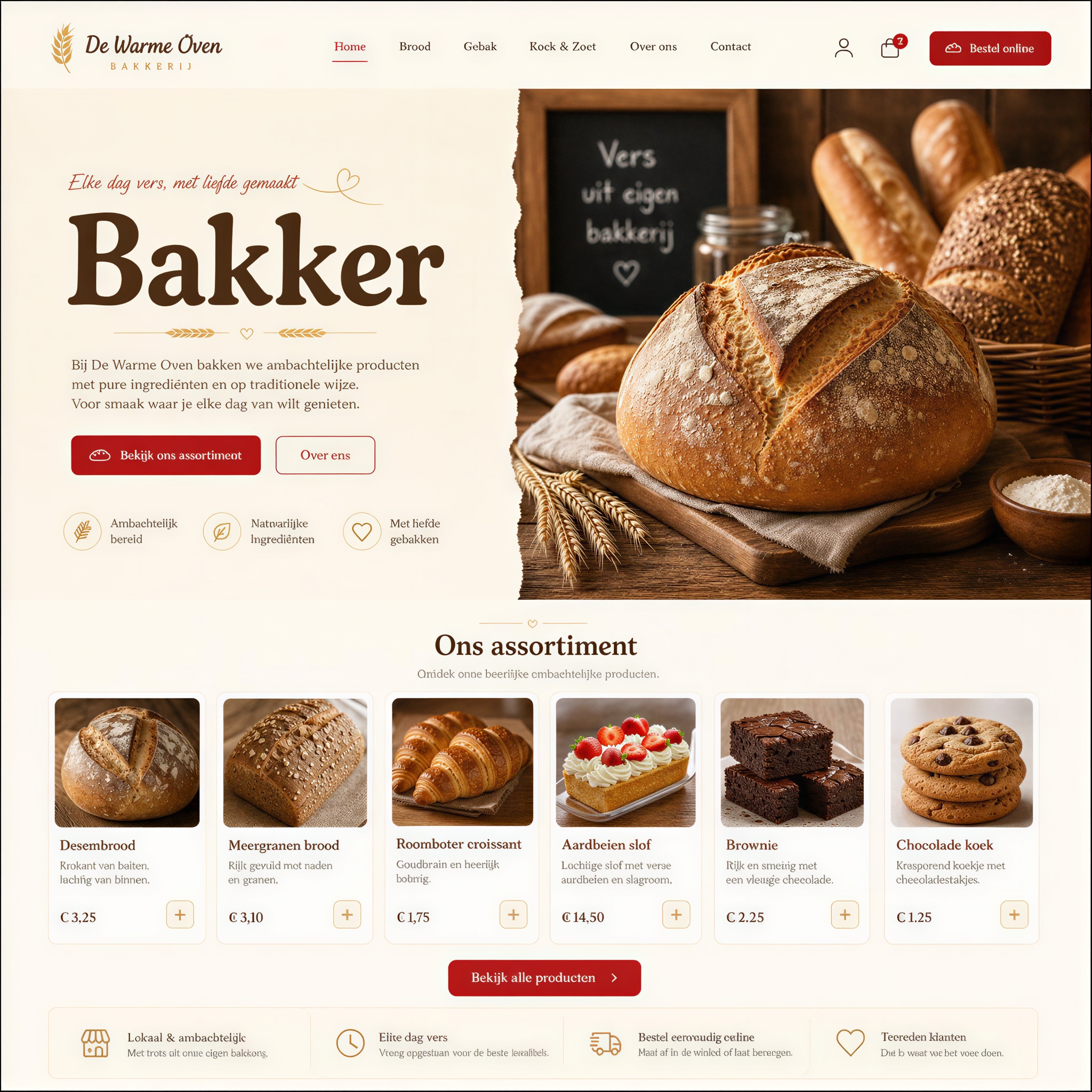 Website voor Bakkerij "De Korst"