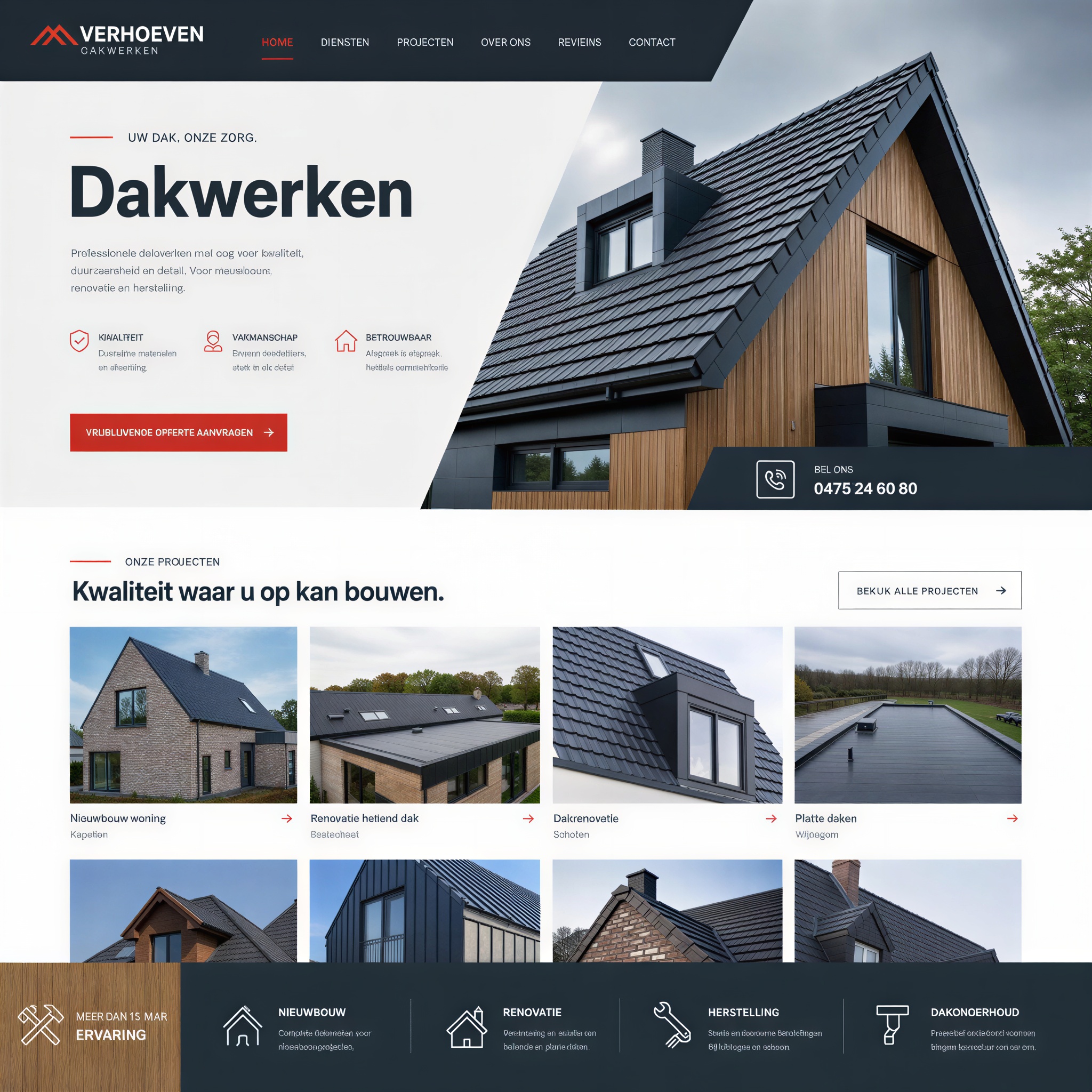 Website voor Dakwerken Peeters